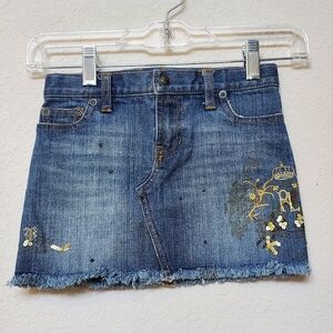 Ralph Laure Girls Embroidered Denim Mini Skirt.  Size 5